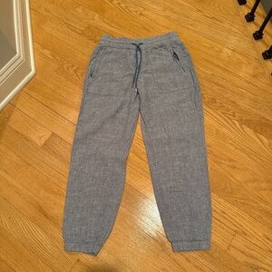 Chambray linen jogger pants